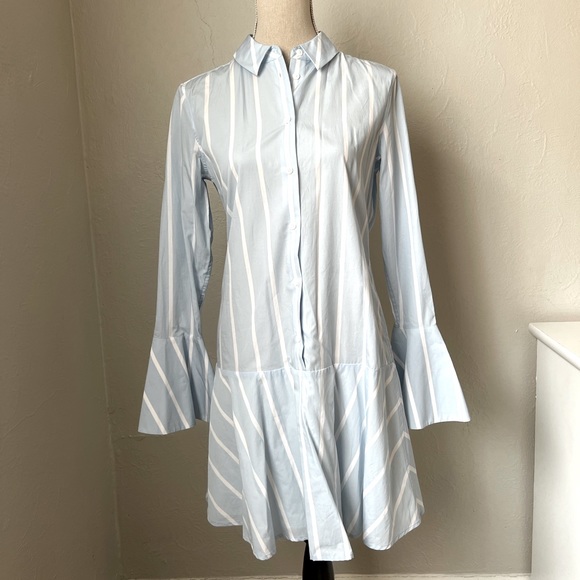Equipment Dresses & Skirts - NWT Equipment Striped blue and white drop waist shirt dress size S